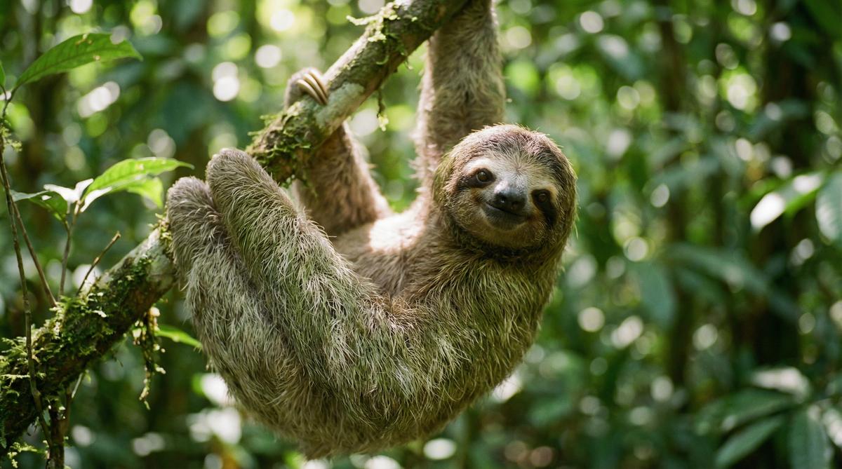 色虎树懒视频 - 热带雨林慢生活视频