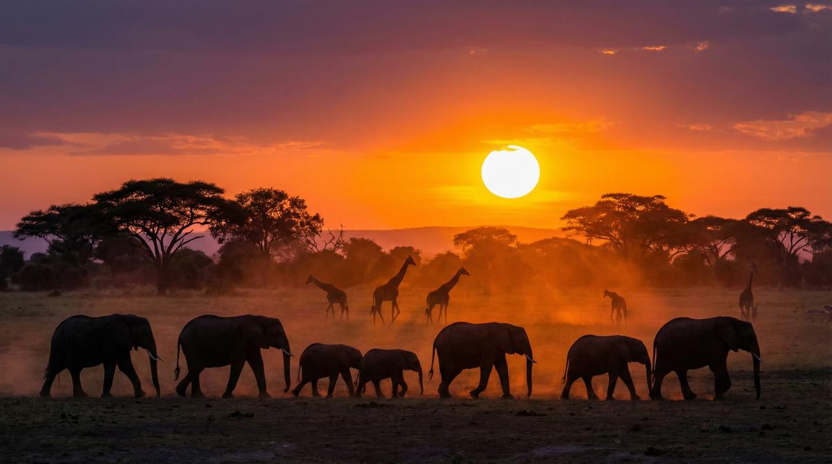 色虎非洲野生动物视频 - 象群迁徙